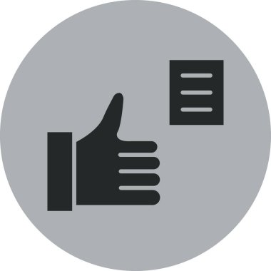 El ve başparmaklar yukarı simge, vektör illüstrasyonu