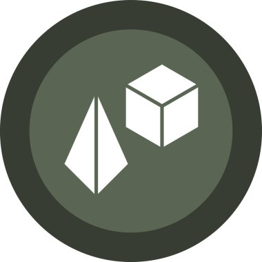 Küp. Web simgesi basit illüstrasyon