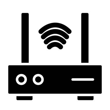 WiFi yönlendirici kutsal kişilerin resmi, vektör çizim