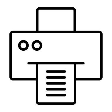 Yazıcı simgesi vektör illüstrasyonu