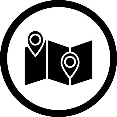 konum haritası pin simgesi ana hat biçiminde