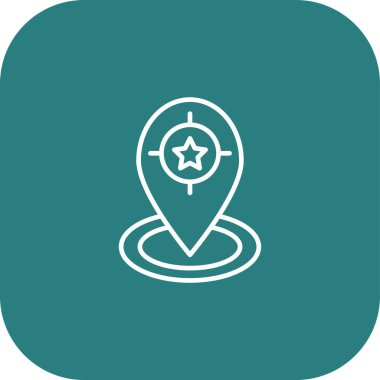 Harita imleci düz simge, vektör, illüstrasyon