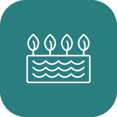 doğum günü pastası simgesi beyaz arkaplanda izole.