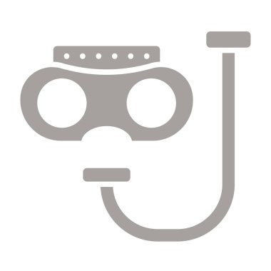 Dalış maskesi düz simgesi katı biçimde