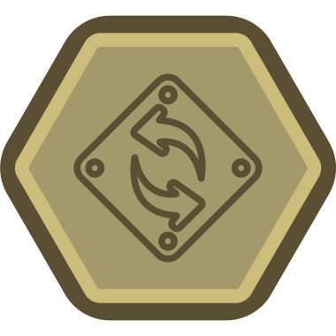 Altıgen işaretli altın bir rozet.