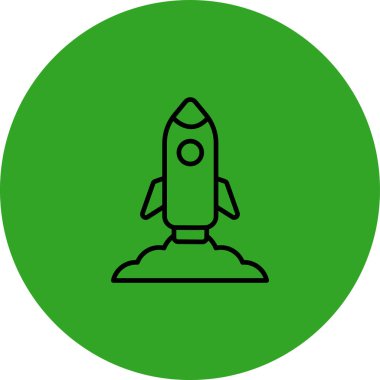 roket simgesi, vektör illüstrasyonu