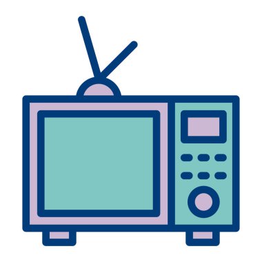 TV televizyon ikonu vektör ana hatları illüstrasyonu