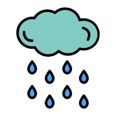 Yağmur bulutu simgesi, basit vektör illüstrasyonu