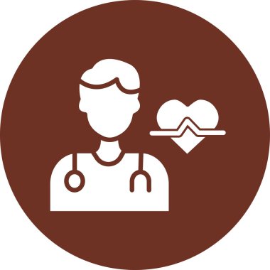 Tıbbi doktor yuvarlak kabartma simgesi