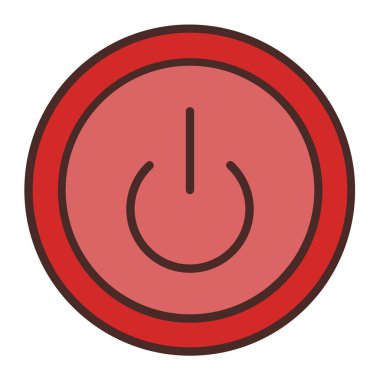 Güç Düğmesi simgesi, vektör illüstrasyonu