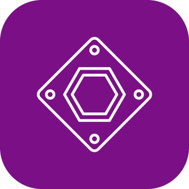 Eşsiz altıgen vektör çizgisi simgesi