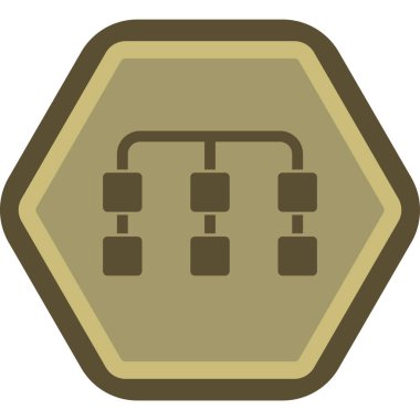 Bozuk paranın içinde bozuk para olan altın ve kahverengi bir simge çizimi