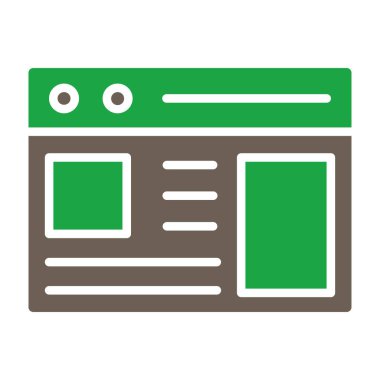 Web sayfası renk simgesi, vektör illüstrasyonu