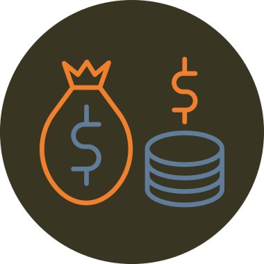 Para simgesinin vektör illüstrasyonu