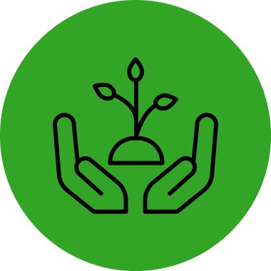 bitki el yuvarlanmış vektör simgesi