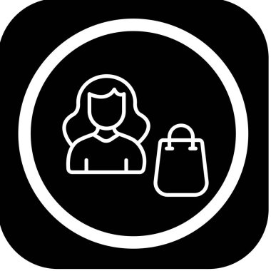 Alışveriş poşeti ikon vektör illüstrasyonu