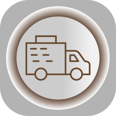 Benzersiz dağıtım van çizgisi vektör çizgisi simgesi