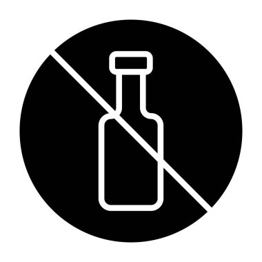 Şişe ikon tasarım şablonunun illüstrasyon vektörü grafiği