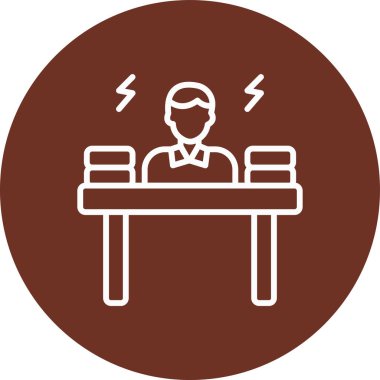 Üzerinde mikrofon simgesi olan takım elbiseli bir adamın vektör çizimi