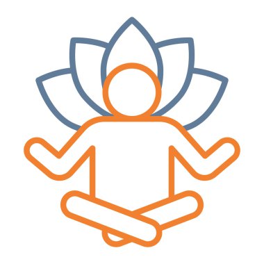 Lotus ikonu. Web için yoga vektör simgelerinin özet çizimi