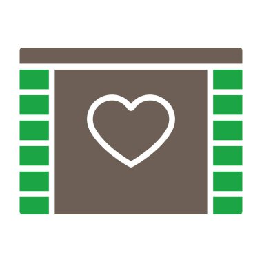 film ikonlu kalp, düz tasarım tarzı