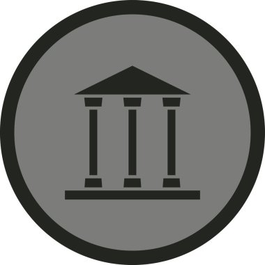 Banka binası ikonu. Vektör illüstrasyonu