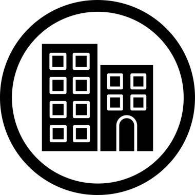 şehir binası ikon vektör illüstrasyonu