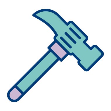 Çekiç aracı ikon vektörü. İnce çizgi işareti. izole edilmiş sınır sembolü çizimi