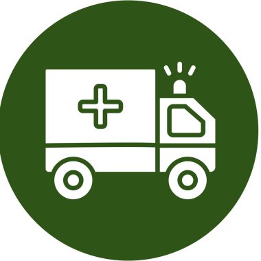 Tıbbi araç vektör ikonu. biçim iki renk düz daire içine alınmış sembol, eko yeşil ve gri renkler, yuvarlak açılar, beyaz arkaplan