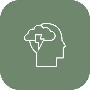 Fırtına vektör illüstrasyonu, beyin simgesi