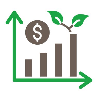 Harita simgesi, mali grafik, büyüme, büyüme, yatırım, para, büyüme, finans, iş simgesi, vektör illüstrasyonu ile dolar işareti ve grafiği