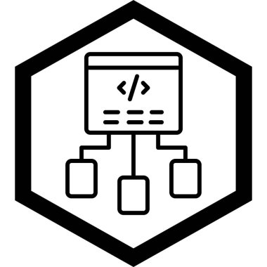 kod simgesi, kod kodunun vektör illüstrasyonu