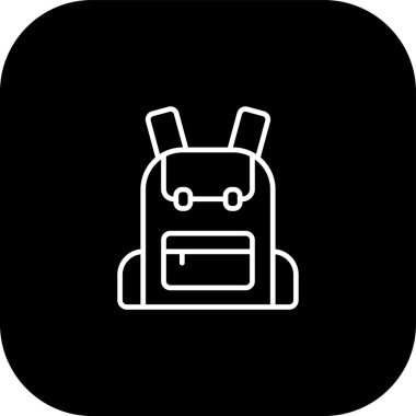 Beyaz arkaplanda sırt çantası vektör simgesi tasarımı