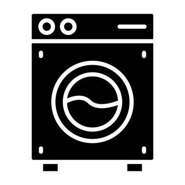 çamaşır makinesi simgesi kabartma tasarımı.