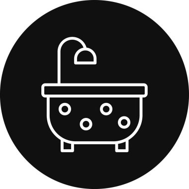 Küvet ikonu vektör illüstrasyonu