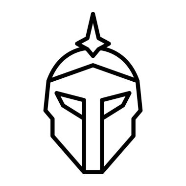 Miğfer ve kalkan simgesi vektör çizimi çizimi