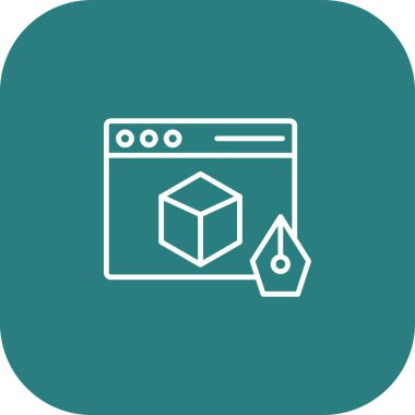 küp ağ simgesi, vektör illüstrasyonu