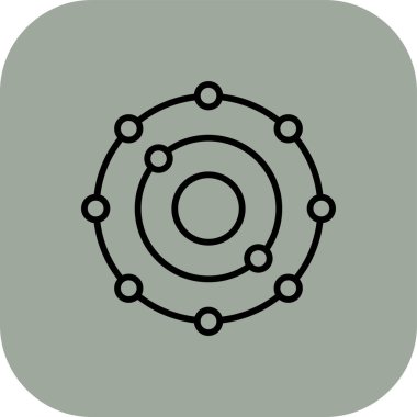 Atom düz simgesinin vektör illüstrasyonu