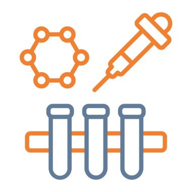 tıbbi test çizgisi ve doldurma simgesi, vektör illüstrasyonu