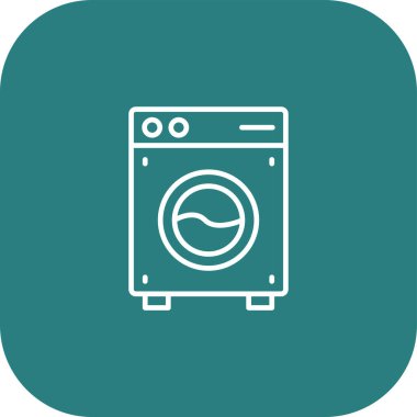 çamaşır makinesi çizgi simgesi.