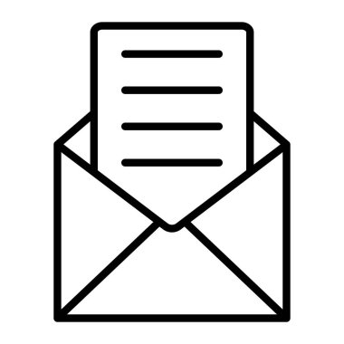 Zarf simgesi, vektör illüstrasyonunu aç