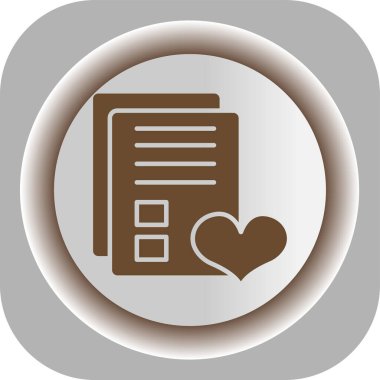 Benzersiz belge ve kalp vektör çizgisi simgesi