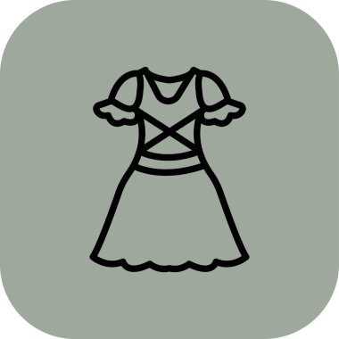 Gelinlik ikonu, vektör illüstrasyonu