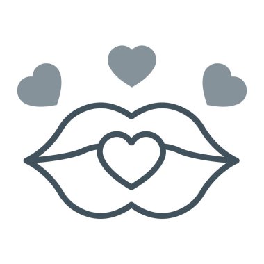 Dudak simgesi. Aşk konsepti vektör çizimi tasarımı.