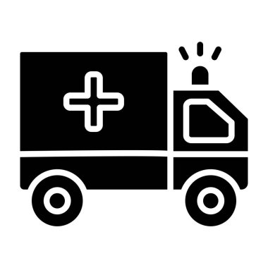 ambulans simgesi vektör illüstrasyonu