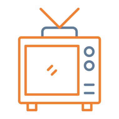 televizyon vektörü ince çizgi simgesi