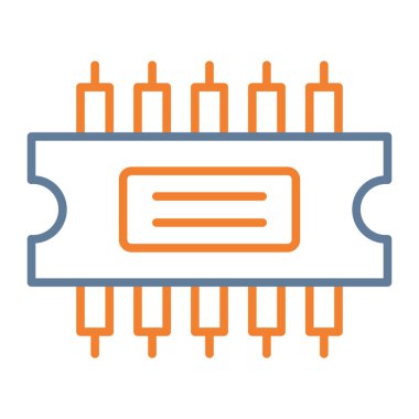 Bilgisayar devre kartı simgesi ana hat biçiminde