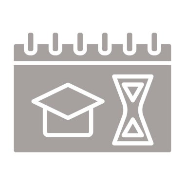 mezuniyet şapkası ve takvim simgesi