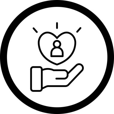 Aşk kalp ikonu vektör illüstrasyonu