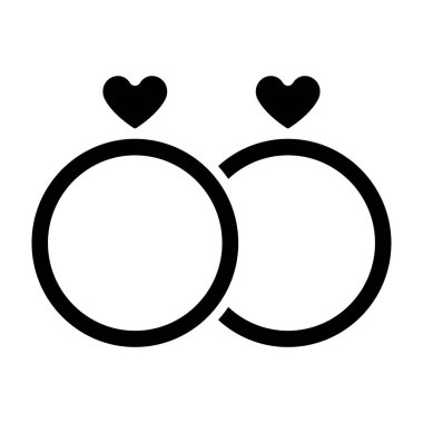 Alyans ikonu. Web için alyans vektör simgesinin basit çizimi